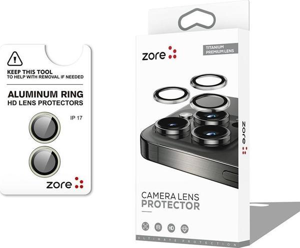 iPhone 17 Kamera Lens Koruyucu CL-12 Premium Safir Parmak İzi Bırakmayan Anti-Reflective Açık Yeşil - Image 1