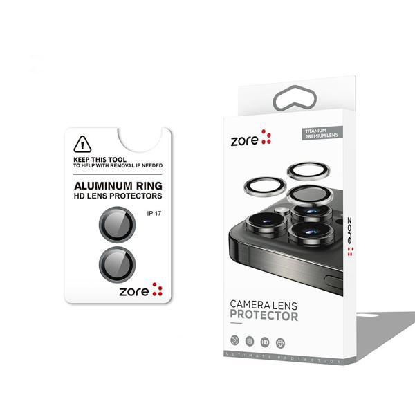 iPhone 17 Kamera Lens Koruyucu CL-12 Premium Safir Parmak İzi Bırakmayan Anti-Reflective Gri - Image 1