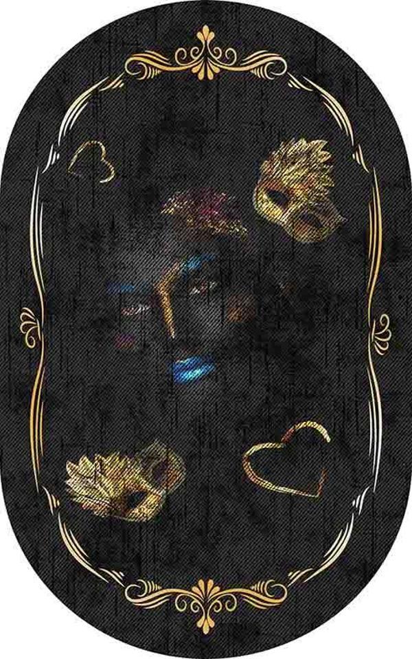 Oval Yolluk Paspas Saçaklı Püsküllü Süngerli Hol Banyo Paspası 50x80cm Yeni Sezon 0613 - Image 1