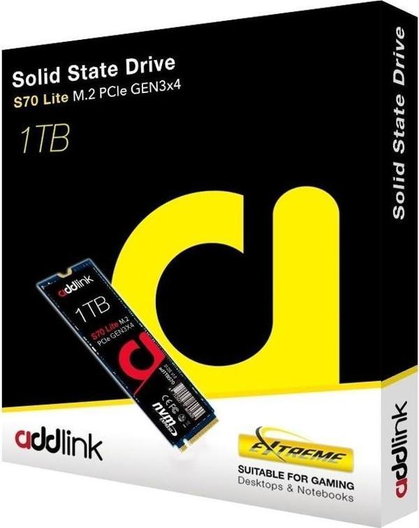Addlink S70 Lite 1tb 3200/2600 Mb/s M.2 Pcıe GEN3X4 Nvme SSD AD1TBS70LTM2P - Image 1