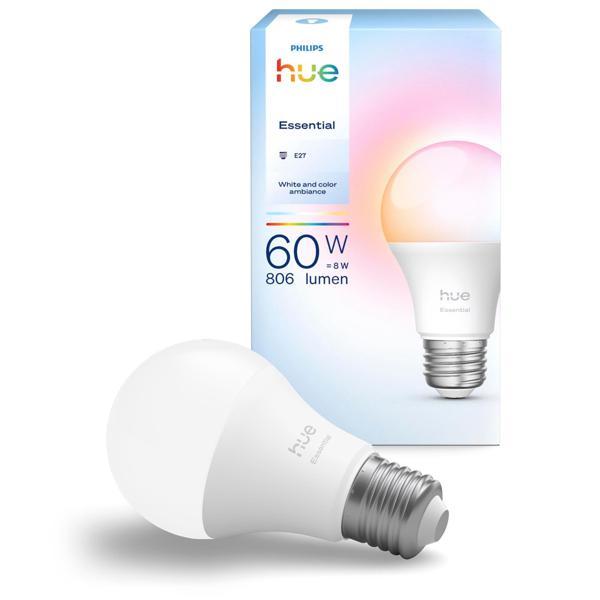 Philips Hue Essential 8W E27 806 Lumen Renkli Akıllı Ampul A60 929004235401 - Image 1