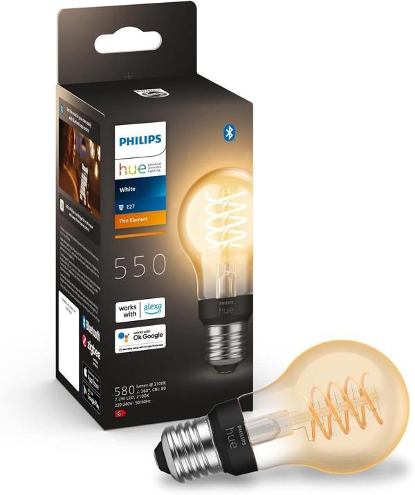 Philips HueW 7W A60 Filament Ampul E27 Sarı Işık 929003051401 - Image 1