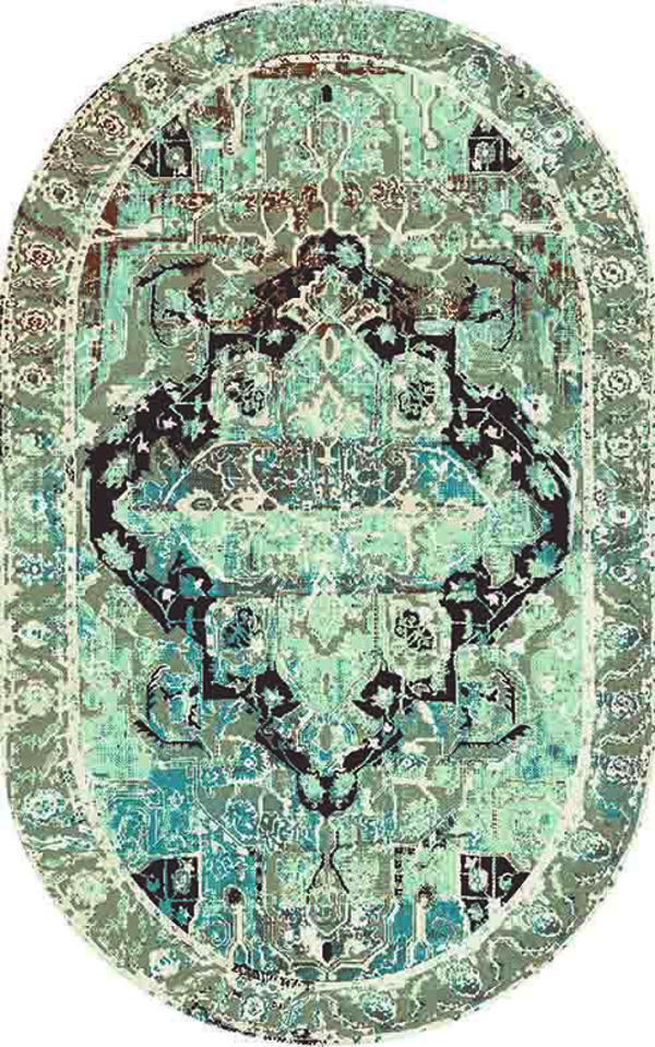 Oval Yolluk Paspas Saçaklı Püsküllü Süngerli Hol Banyo Paspası 50x80cm Yeni Sezon 0511 - Image 1