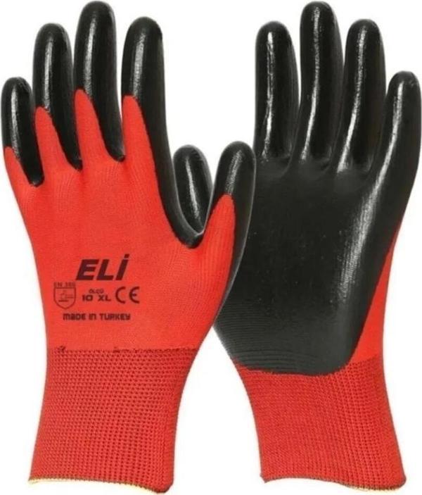 Mafel Eli Nitril Eldiven Kırmızı Siyah No: 10 Xl 12 Adet (12 Çift) - Image 1