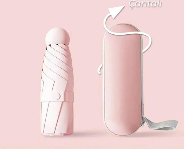 Turna Kılıflı Şemsiye - Mini Şemsiye - Kapsül Şemsiye - Seyahat Şemsiye - Image 1
