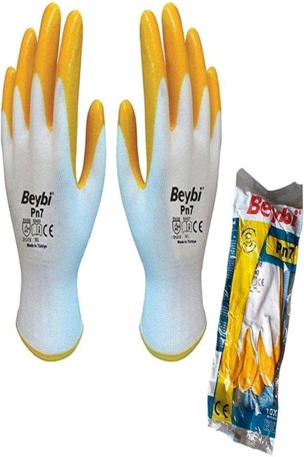 Beybi Pn7 Nitril Sarı Iş Eldiveni No:10 12'Li Paket - Image 1
