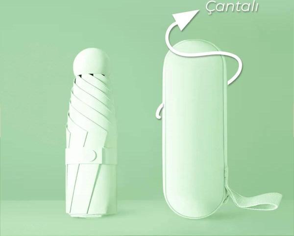 Turna Kılıflı Şemsiye - Mini Şemsiye - Kapsül Şemsiye - Seyahat Şemsiye - Image 1