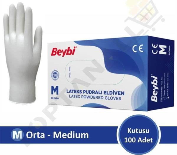 Shop Lateks Pudralı Muayene Eldiveni (M) Medıum - Image 1