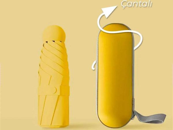 Turna Kılıflı Şemsiye - Mini Şemsiye - Kapsül Şemsiye - Seyahat Şemsiye - Image 1