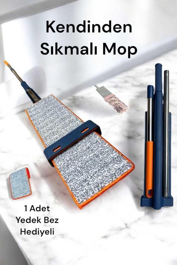 Manosta Kendinden Sıkmalı Mop 1 Adet Mikrofiber Yedek Bez Hediyeli - Image 1