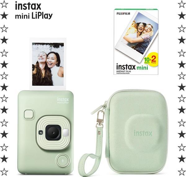 Instax mini LiPlay Matcha Green Fotoğraf Makinesi 20'li Film ve Çanta Hediye Seti - Image 1