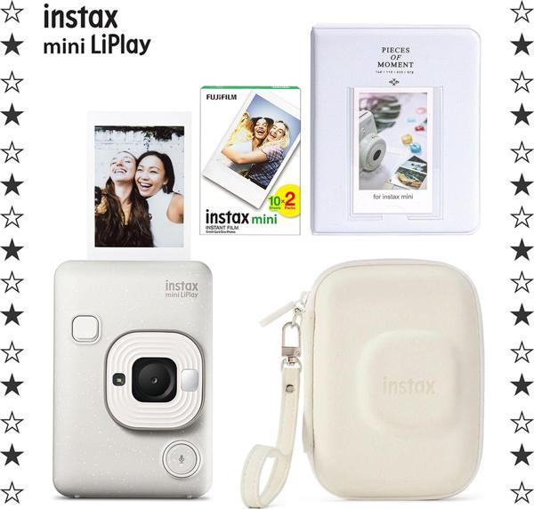 Instax mini LiPlay Misty White Fotoğraf Makinesi 20'li Film Albüm ve Çanta Hediye Seti - Image 1