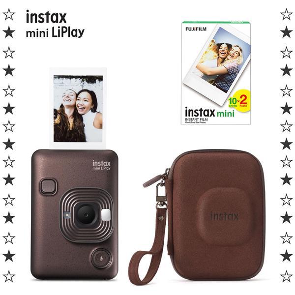 Instax mini LiPlay Deep Bronze Fotoğraf Makinesi 20'li Film ve Çanta Hediye Seti - Image 1