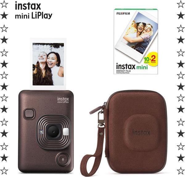 Instax mini LiPlay Deep Bronze Fotoğraf Makinesi 20'li Film ve Çanta Hediye Seti - Image 1