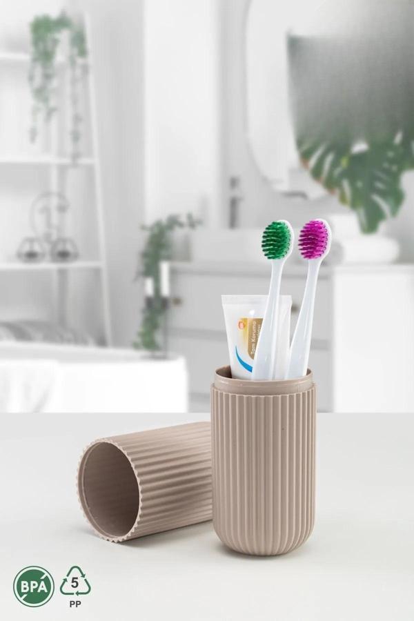 Mithra Life Seyahat Tipi Krem Plastik Diş Fırçası, Gözlük, Aksesuar Kutusu Saklama Kabı MIT1211 - Image 1