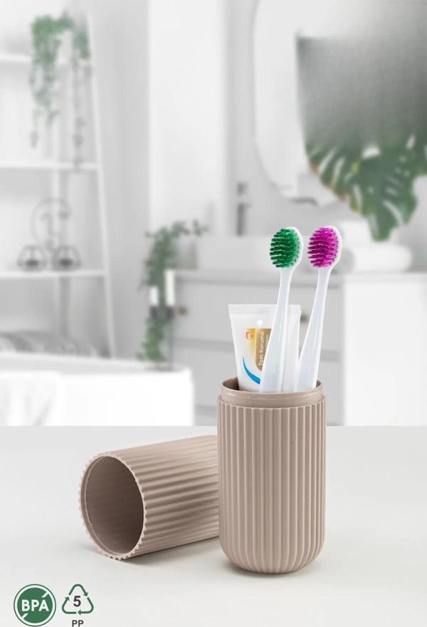 Mithra Life Seyahat Tipi Krem Plastik Diş Fırçası, Gözlük, Aksesuar Kutusu Saklama Kabı MIT1211 - Image 1