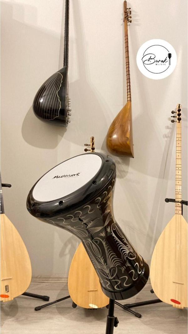 Işlemeli Siyah Darbuka-burakmusic - Image 1
