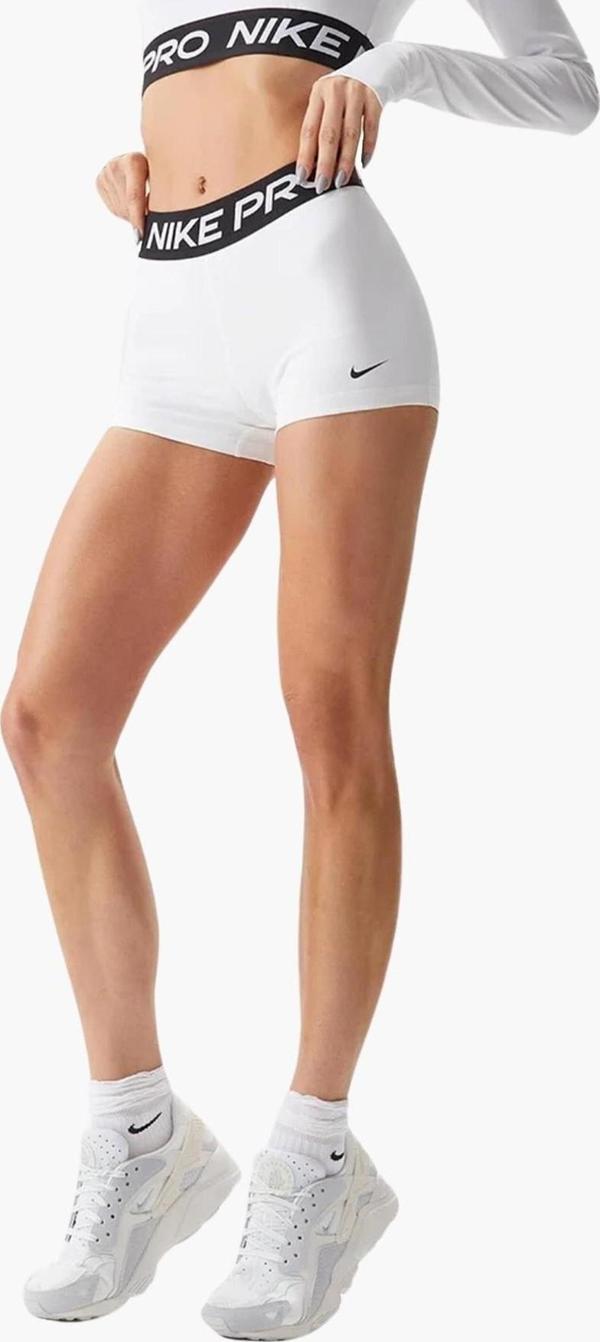Nike Pro 365 Shorts Tights White Toparlayıcı 8 cm Biker Tayt Şort Beyaz - Image 1