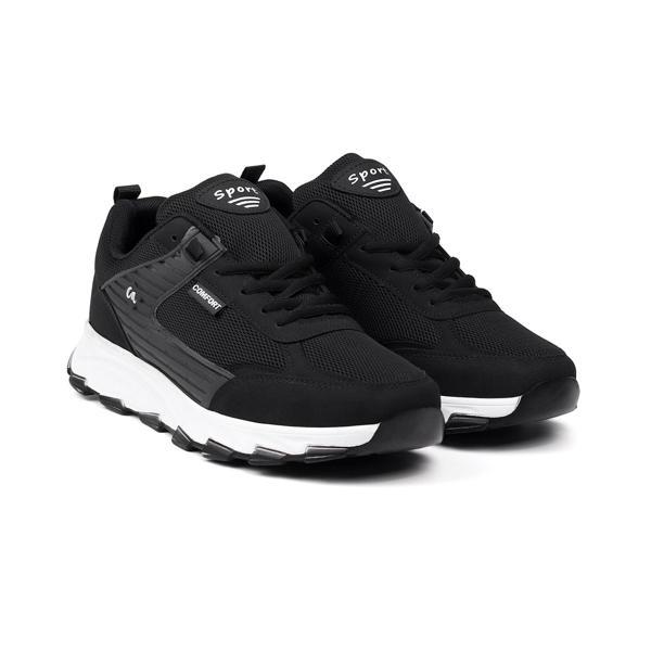 Erkek Siyah Spor Ayakkabı Rahat Yürüyüş Koşu Günlük Sneaker Bağcıklı Hafif Taban - Image 1