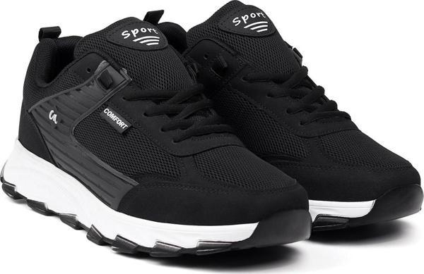 Erkek Siyah Spor Ayakkabı Rahat Yürüyüş Koşu Günlük Sneaker Bağcıklı Hafif Taban - Image 1