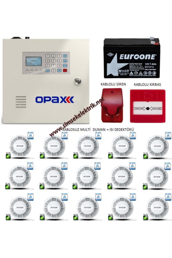Opax 15 Dedektörlü Kablosuz Yangın Alarm Seti - Image 1