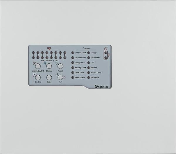 Teknim Tfp-4408 8 Bölgeli Konvasiyonel Yangın Alarm Paneli Metal Kasa - Image 1