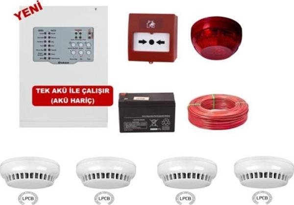 Teknim Teknim Yangın Alarm Sistemi Seti 4 Lü Kablo Dahil - Image 1