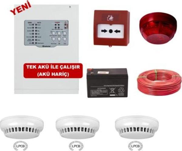 Teknim Teknim Yangın Alarm Sistemi Seti 3 Lü Kablo Dahil - Image 1