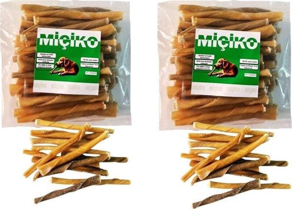2 x 50Li Naturel Burgu Ödül Çubuğu ve Çiğneme Kemiği 8-10Cm - Image 1