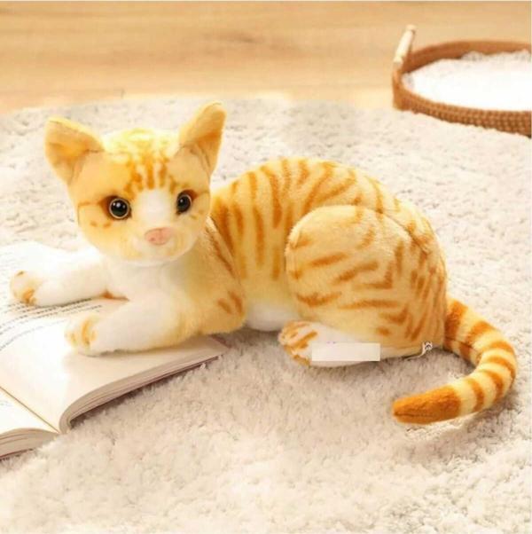 Berattoys 35 Cm Sesli Peluş Kedi Gerçek Görünümlü Miyavlayan  Oyuncak Kedi Hediyelik Peluş Oyuncak - Image 1