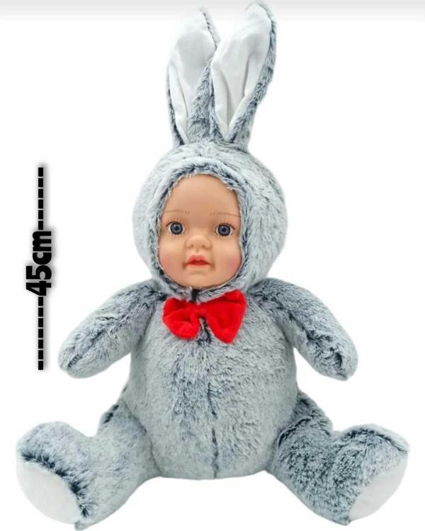 Berattoys 45 Cm Peluş Bebek Gerçek Yüzlü Tavşan Bebek Peluş Tavşan Peluş Oyuncak Uyku Arkadaşı - Image 1