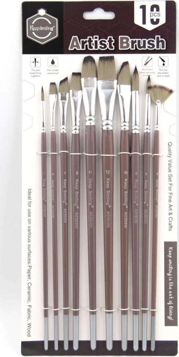 Supertrend Uzun Saplı Sentetik Karma Fırça Seti 10’lu - Image 1