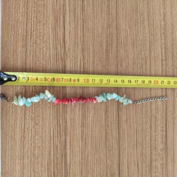 Kırmızı Mercan & Amazonit Doğal Taş El Yapımı Bileklik - Image 1