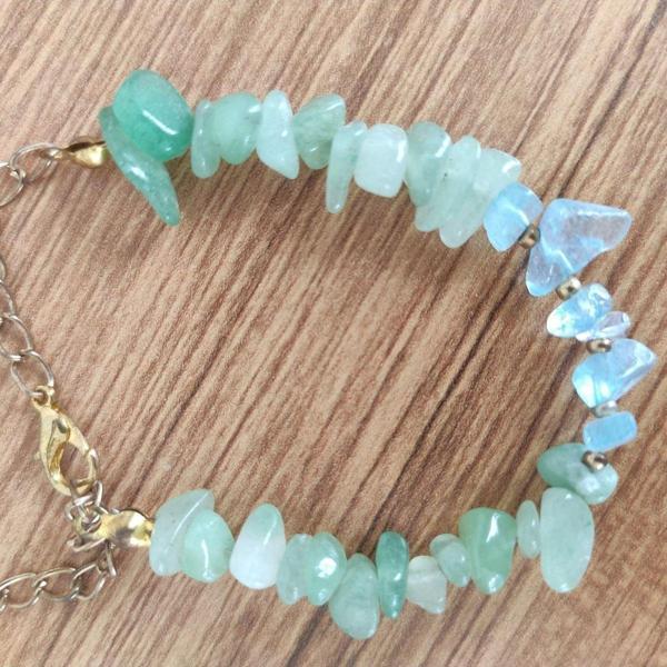 Aventurin & Akuamarin Doğal Taş Denge Bilekliği - 3030 - Image 1