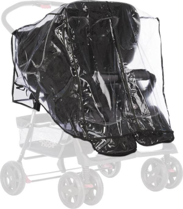 Tommybaby Yan yana İkiz Bebek Arabası Yağmurluğu - İkiz Yağmurluk - Koruma - Image 1