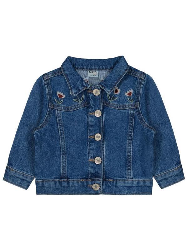 1010 Civil Baby Çiçek Nakışlı 9-18 Ay Ceket - Mavi18-24 Ay - Image 1