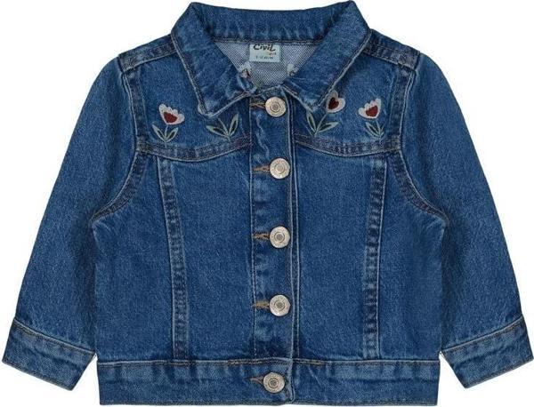 1010 Civil Baby Çiçek Nakışlı 9-18 Ay Ceket - Mavi18-24 Ay - Image 1