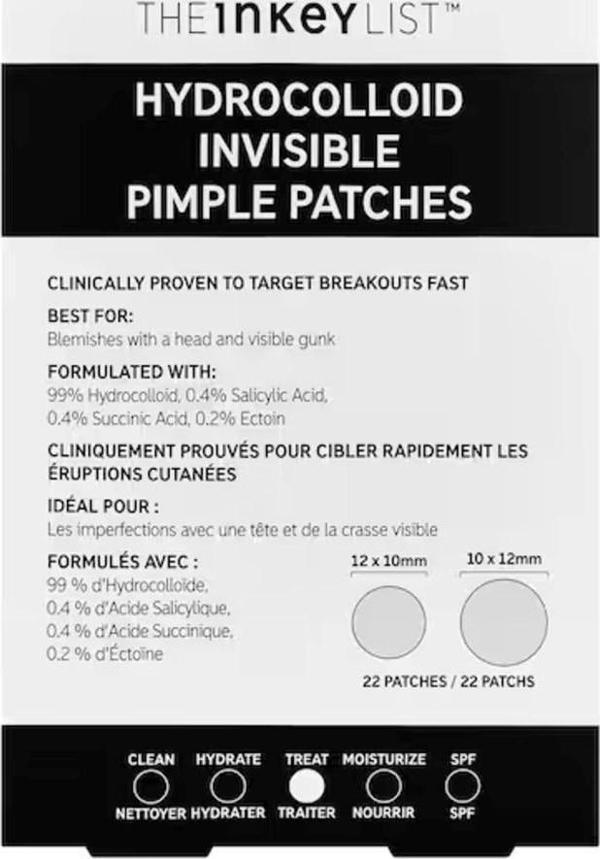 THE INKEY LIST Hydrocolloid Invisible Pimple Patches - Sivilce Karşıtı Bantlar 22 Bant  - Image 1
