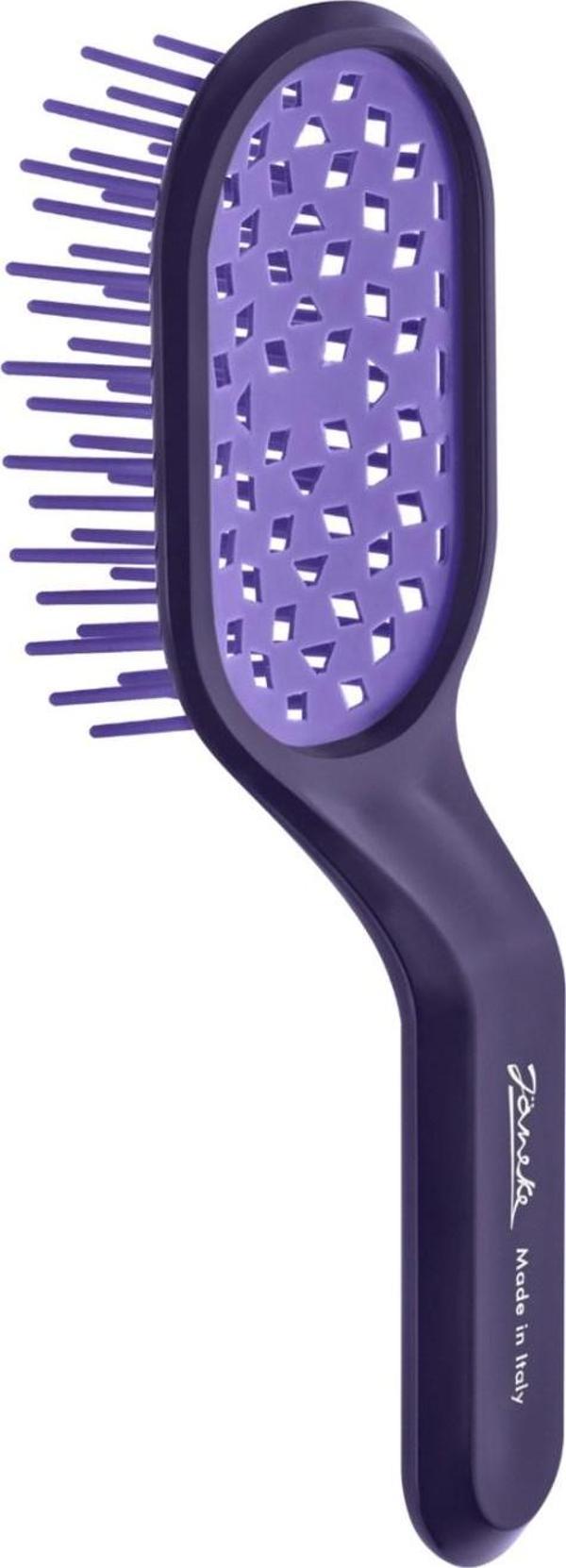 Janeke Curvy Bag Vented Violet Delikli Saç Açma Fırçası - Image 1