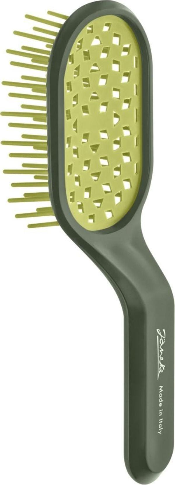 Janeke Curvy Bag Vented Lime Delikli Saç Açma Fırçası - Image 1
