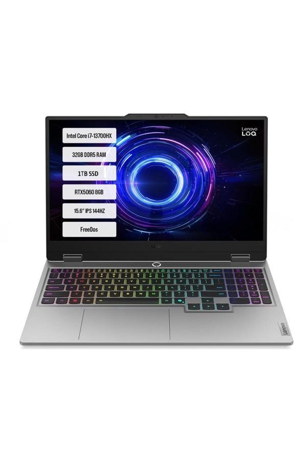 LOQ 15IRX10 83JE00LDTR-07 i7-13700HX 32GB DDR5 1TB SSD RTX5060-8GB 15.6" IPS 144Hz Dos - Image 1