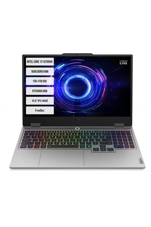 LOQ 15IRX10 83JE00LFTR-02 i7-13700HX 16GB 1TB+1TB SSD RTX5060 15.6" IPS 144Hz FreeDos - Image 1