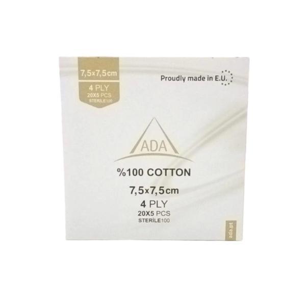 Ada Steril Gaz Kompres 4 Kat 7,5cm x 7,5cm (5'li Zarf) - 100'lü Kutu - Image 1