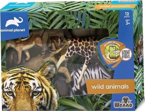 SH-5901 Vardem Kutulu 12 Parça Vahşi Hayvan Seti Kız Erkek Çocuk Oyuncak Eğitici Oyuncaklar - Image 1