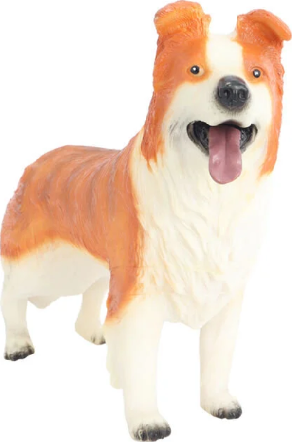 Model Köpek Turuncu Beyaz Lessie Kız Erkek Çocuk Oyuncak Eğitici Oyuncaklar - Image 1