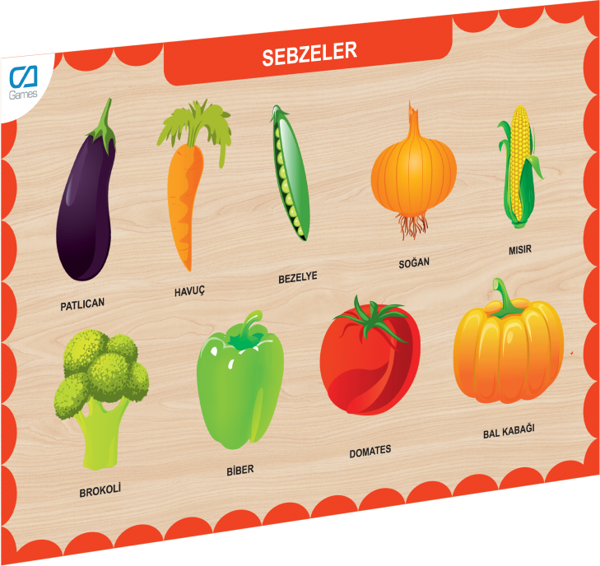 CAAHS-3205 CA GAMES AHŞAP SEBZELER BUL-TAK Kız Erkek Çocuk Oyuncak Eğitici Oyuncaklar - Image 1