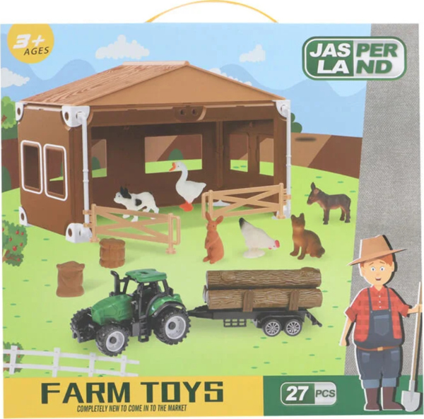 27 Parça Traktörlü Çiftlik Seti Kız Erkek Çocuk Oyuncak Eğitici Oyuncaklar - Image 1