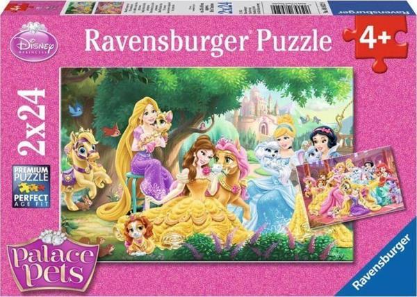 89529 Disney Palace Pets 2x24 parça Ravensburger Puzzle Kız Erkek Çocuk Oyuncak Eğitici Oyuncaklar - Image 1