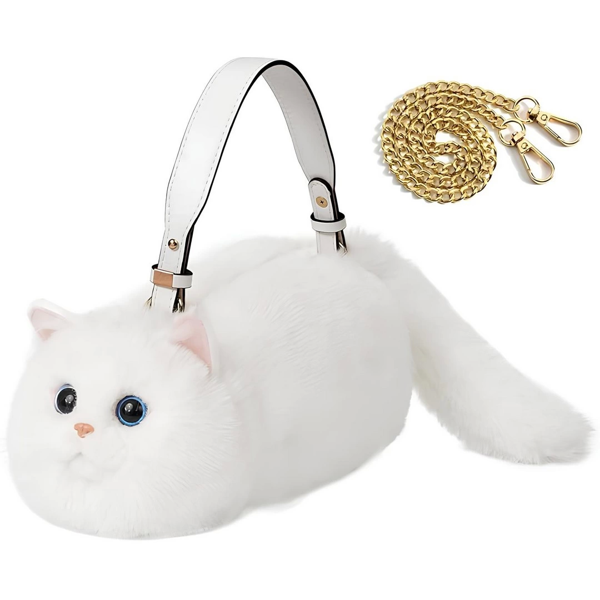 B&D Kedi El Çantası Beyaz Kız Erkek Çocuk Oyuncak Eğitici Oyuncaklar - Image 1