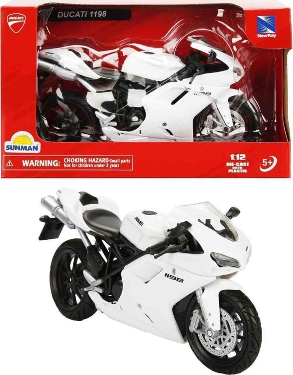 57143 SUN- Ducatı 1198 Kırmızı 1 :12 Kız Erkek Çocuk Oyuncak Eğitici Oyuncaklar - Image 1